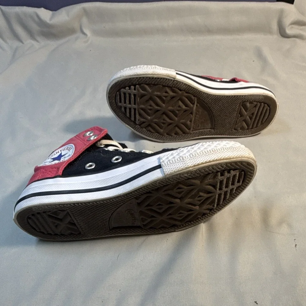 Converse Chuck Taylor All Star Kids High Top Canvas Sneakers Black/Red/White 11